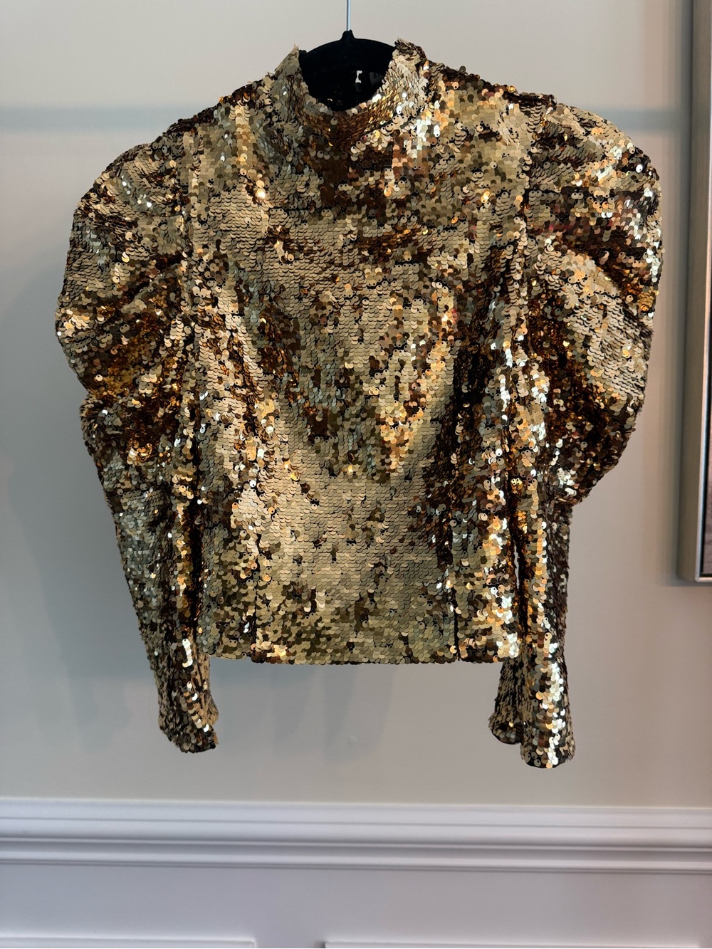 Alice + Olivia Gold Sequined Top
